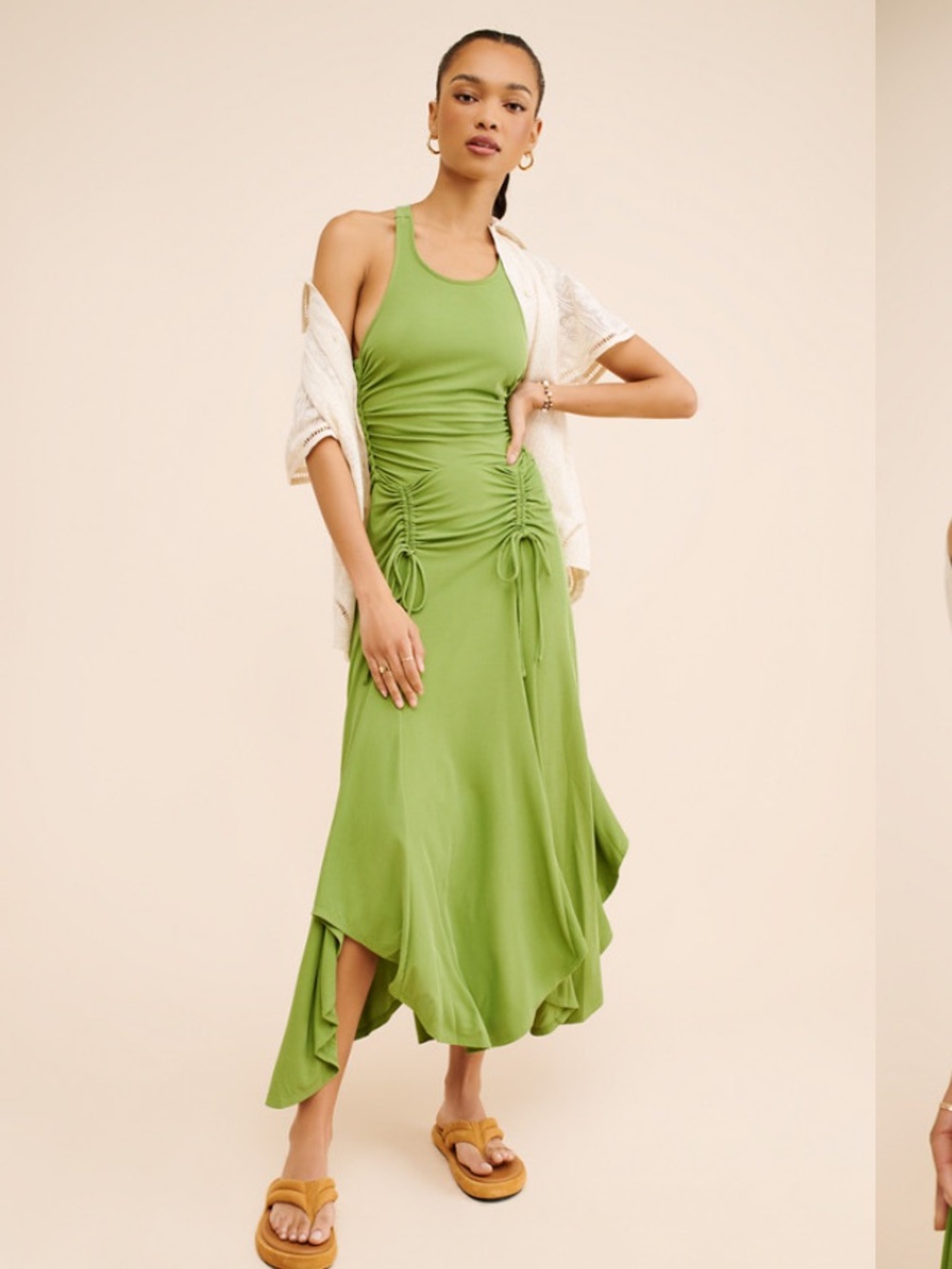 Free People Samilla Midi Dress in Fresh Chives‎ Large